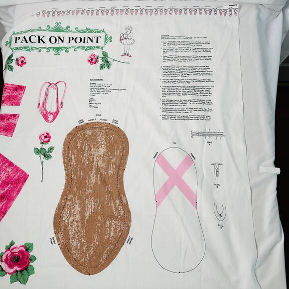 Vintage PACK ON POINT Cotton Duck Cloth Fabric Panel Cut & Sew Backpack Project - Picture 9 of 11